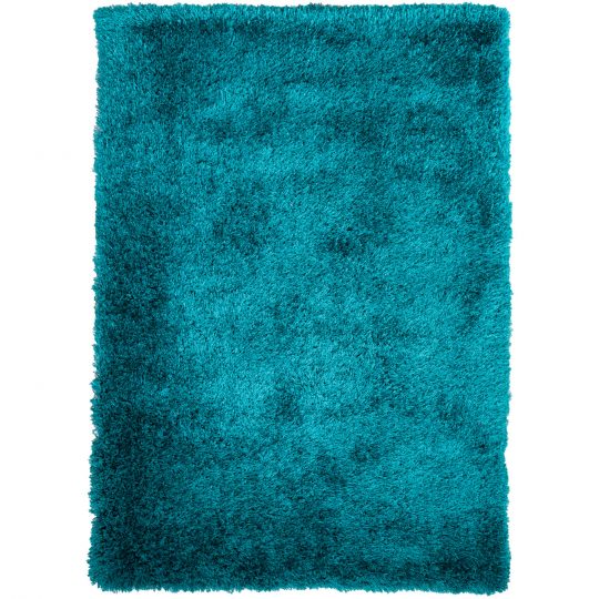 Modern Teal Blue Soft Shaggy Rug - Barrington