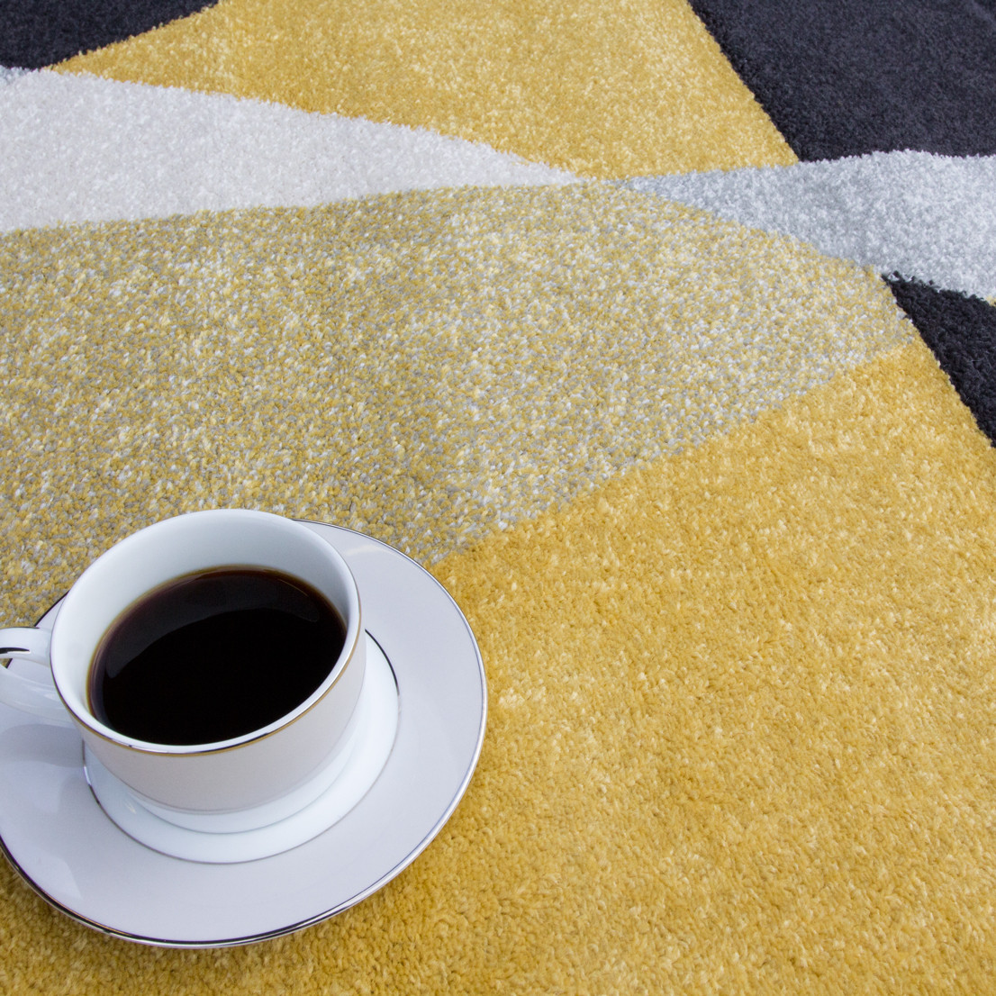 Modern Ochre, Black & Grey Geometric Abstract Rug - Rio Modern Ochre, Black & Grey Geometric Abstract Rug - Rio