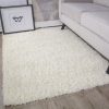 Ivory Cream Fluffy Shaggy Rug - Vancouver