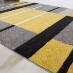 Yellow & Grey Contemporary Patchwork Living Room Rug - Rio