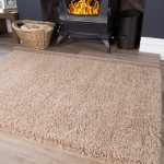 Beige Non Shed Shaggy Rug - Vancouver