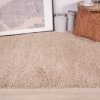 Oatmeal Beige Non Shed Shaggy Rug