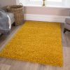 Trendy Ochre Yellow Shaggy Rug